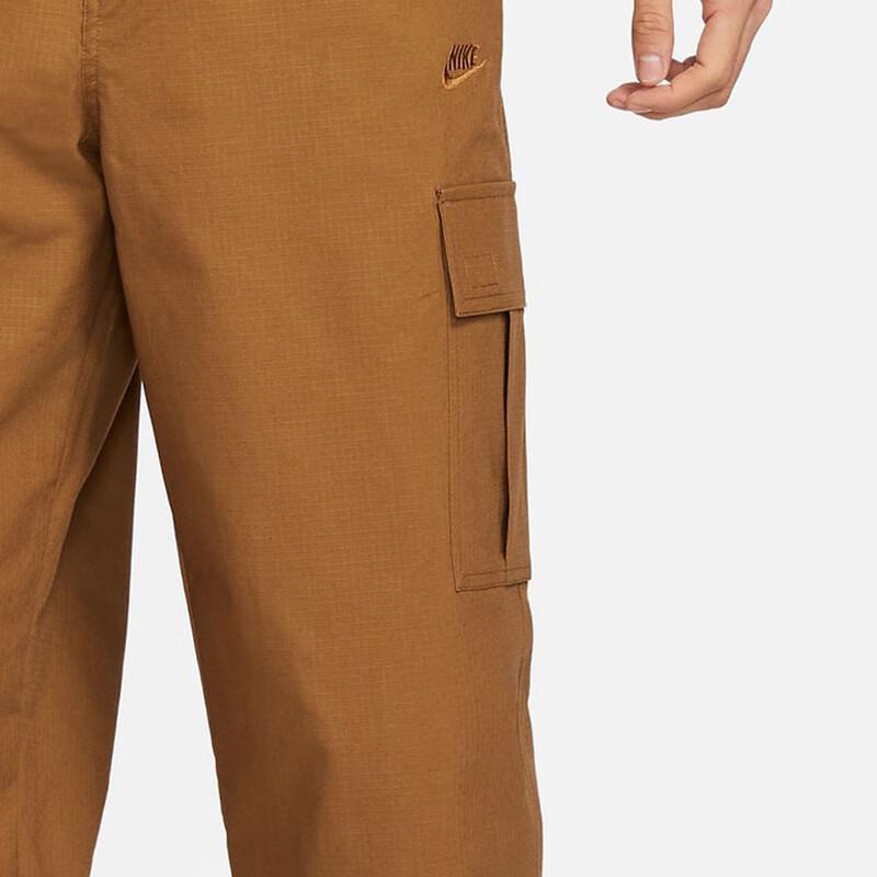 Nike Solid Color Straight Leg Mid Rise Woven Cargo Pants Men bottoms Brown FZ5766-281