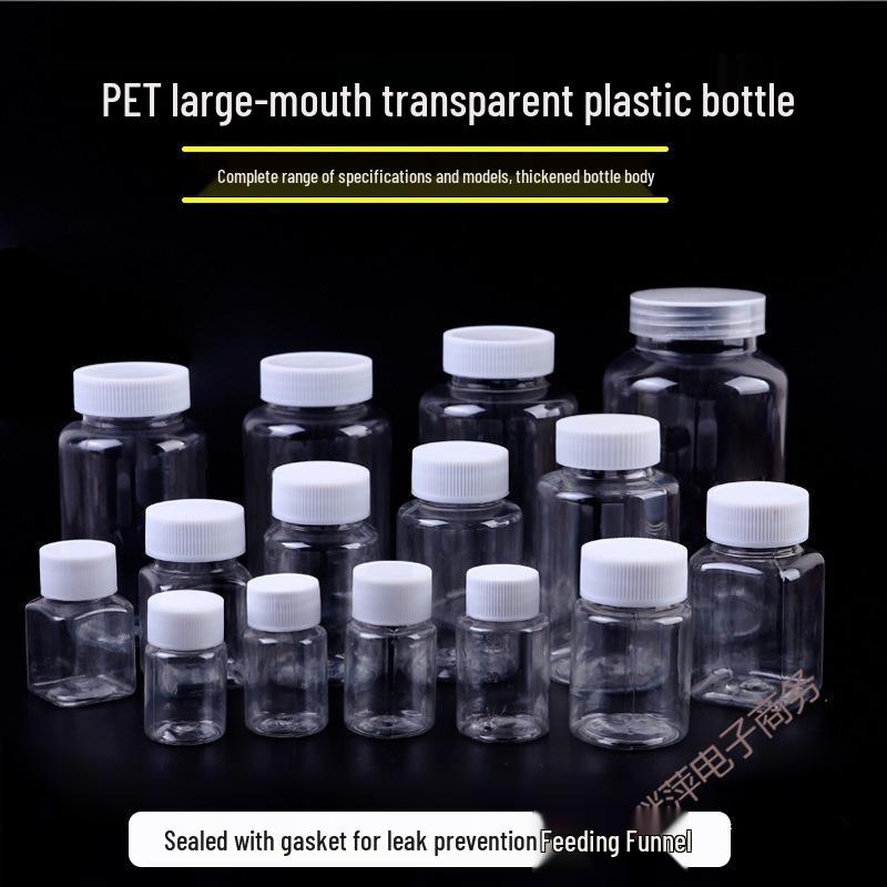 Piccola Bottiglia di Plastica Trasparente per Medicine (15/20/30/50 ml) per Liquidi e Campioni
