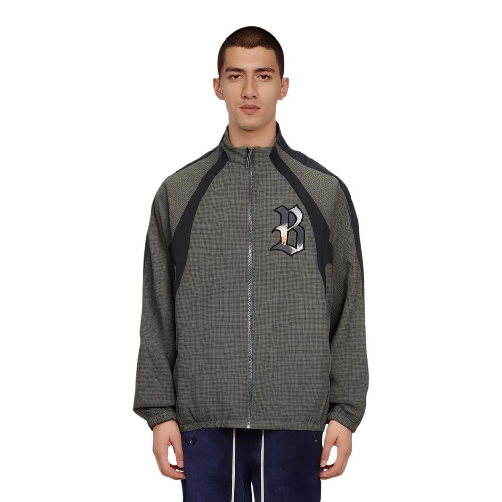 Li Ning X Mister Cartoon Συνεργασία Σειρά Badfive Color Block Γράμμα Φερμουάρ Όρθιο Κολάρο Μακρυμάνικο Μπουφάν Ανδρικό Μπουφάν Γραφίτης-Γκρι AFDT857-1