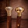 Set med 2 Viktoriansk Stil Mässing Globhuvud Gångstav Träpinne Handgjord Designer