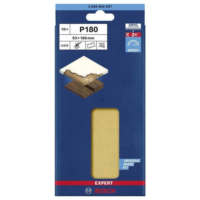 Bosch Accessories Expert C470 2608900857 Sandpaper for Orbital Sander Perforated Grit 180 (l X L) 230 Mm X 93 Mm