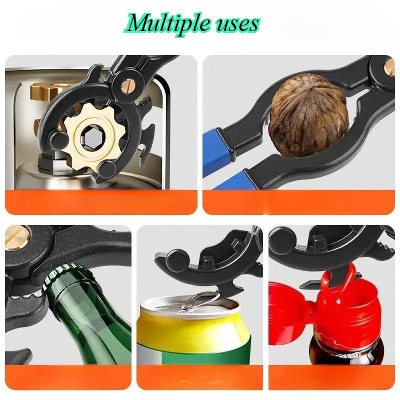 Llave de Carraca Multifuncional 3 en 1 Llave Ajustable para Válvula de Gas Abrebotellas Regulador de Válvula de Tanque de Almacenamiento Antideslizante
