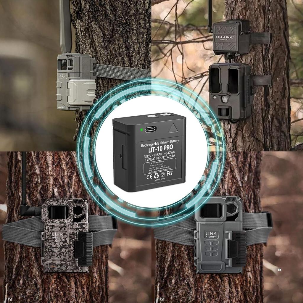 LIT-10Pro 10500mAh Cellular Trail Camera Replacement Battery for SPYPOINT LIT-10 Battery Compatible with SPYPOINT Cellular Hunting Trail Cameras