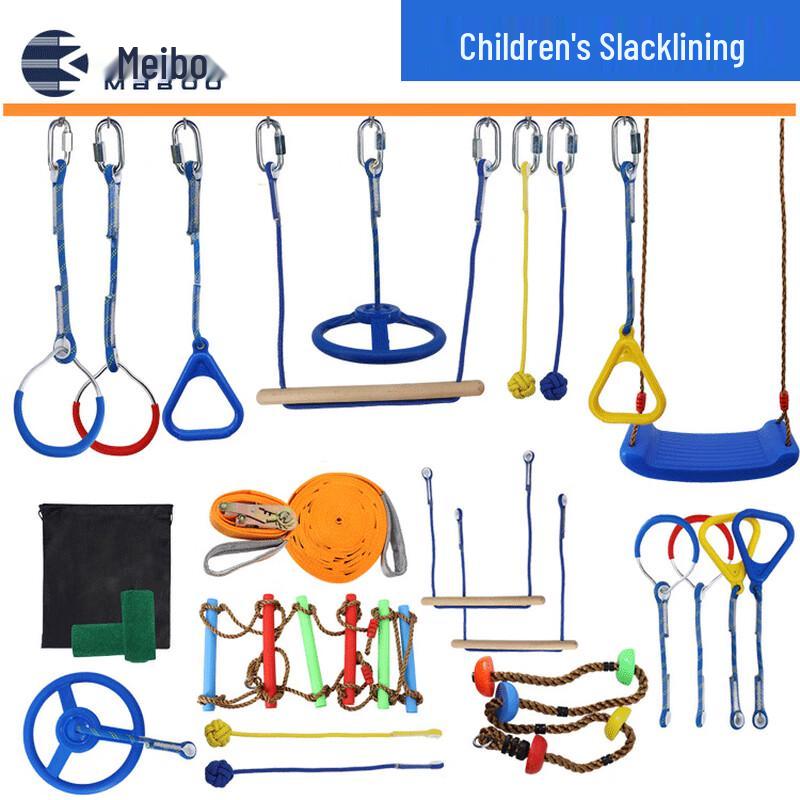 MEIBO Kids Outdoor Obstacle Course Slackline Training Set One Size