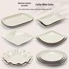 White Melamine Porcelain-Style Round and Square Plates for Restaurants