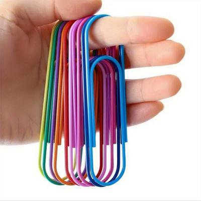 50Pcs 100mm Mega Large Multicolored Jumbo Coated Paper Clips - Ideal for Office and School Document Organization.