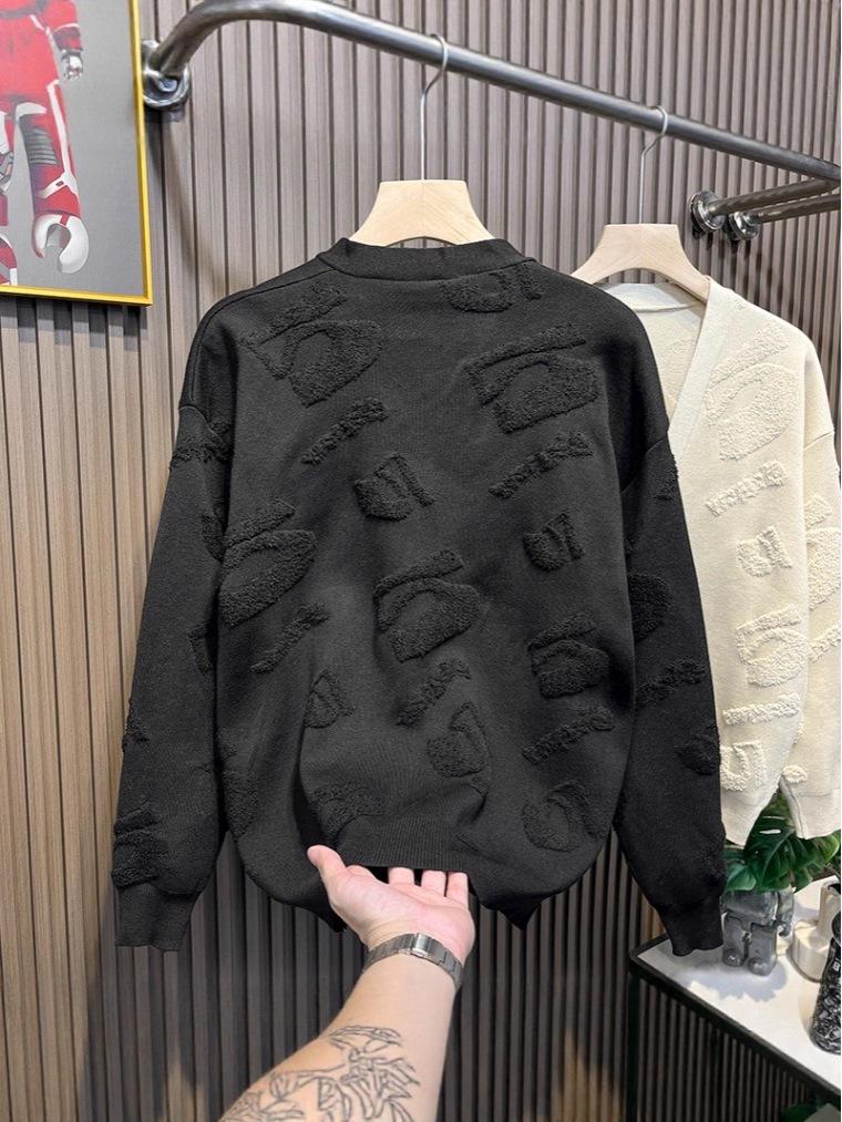 Cardigan Pulover Tricotat cu Decolteu în V pentru Bărbați - Mânecă Scurtă, Jachetă Streetwear de Înaltă Calitate pentru Primăvară/Toamnă