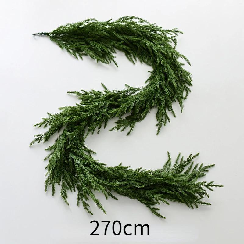 Christmas Realistic Norfolk Pine Wreath Artificial Pine Greenery Garland Christmas Holiday Seasonal Interior Home Decor Valve