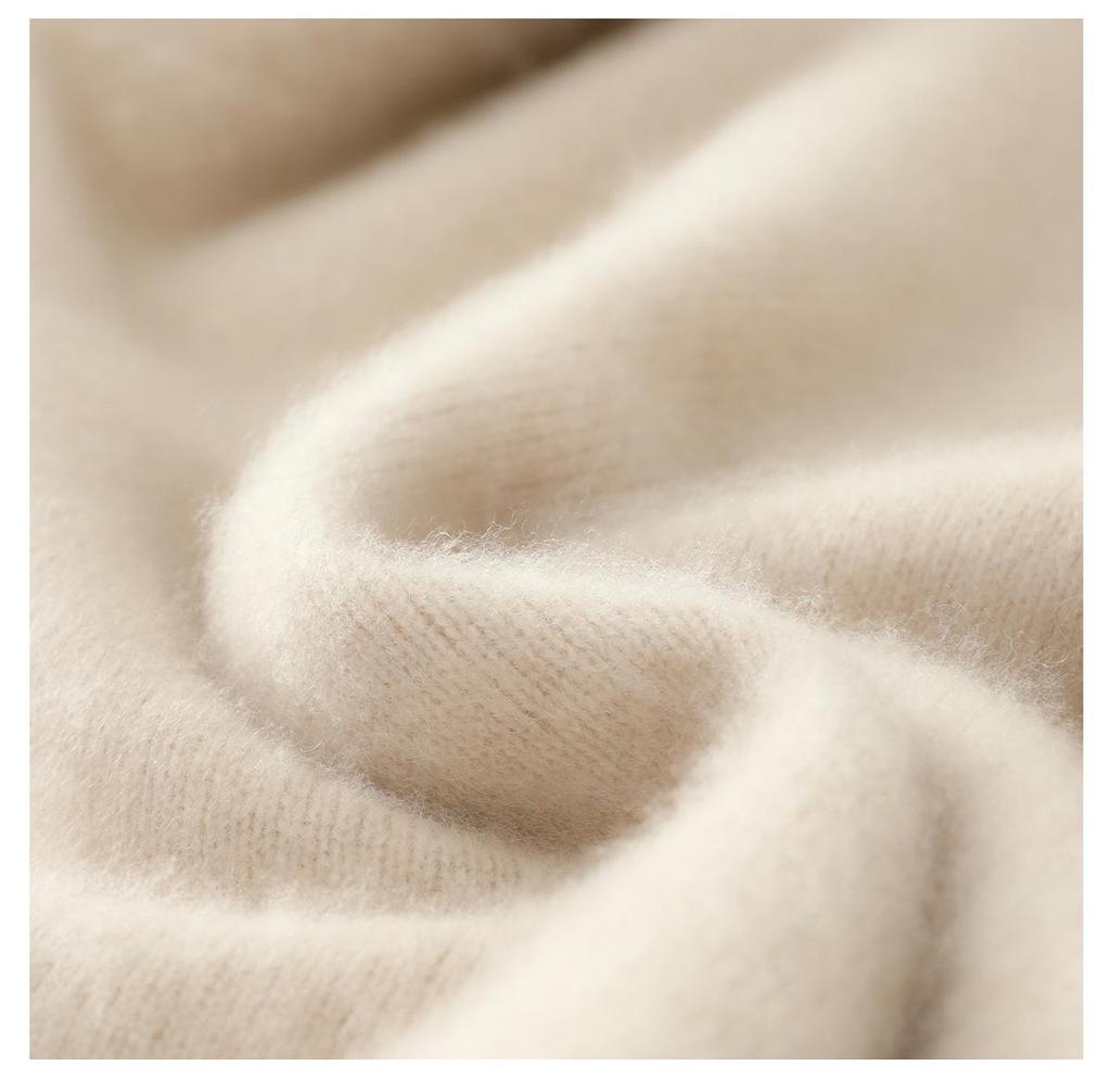 Men's High-Neck 100% Wool Thickened Cashmere Sweater – Autumn/Winter Long-Sleeved Loose Knit Base Layer