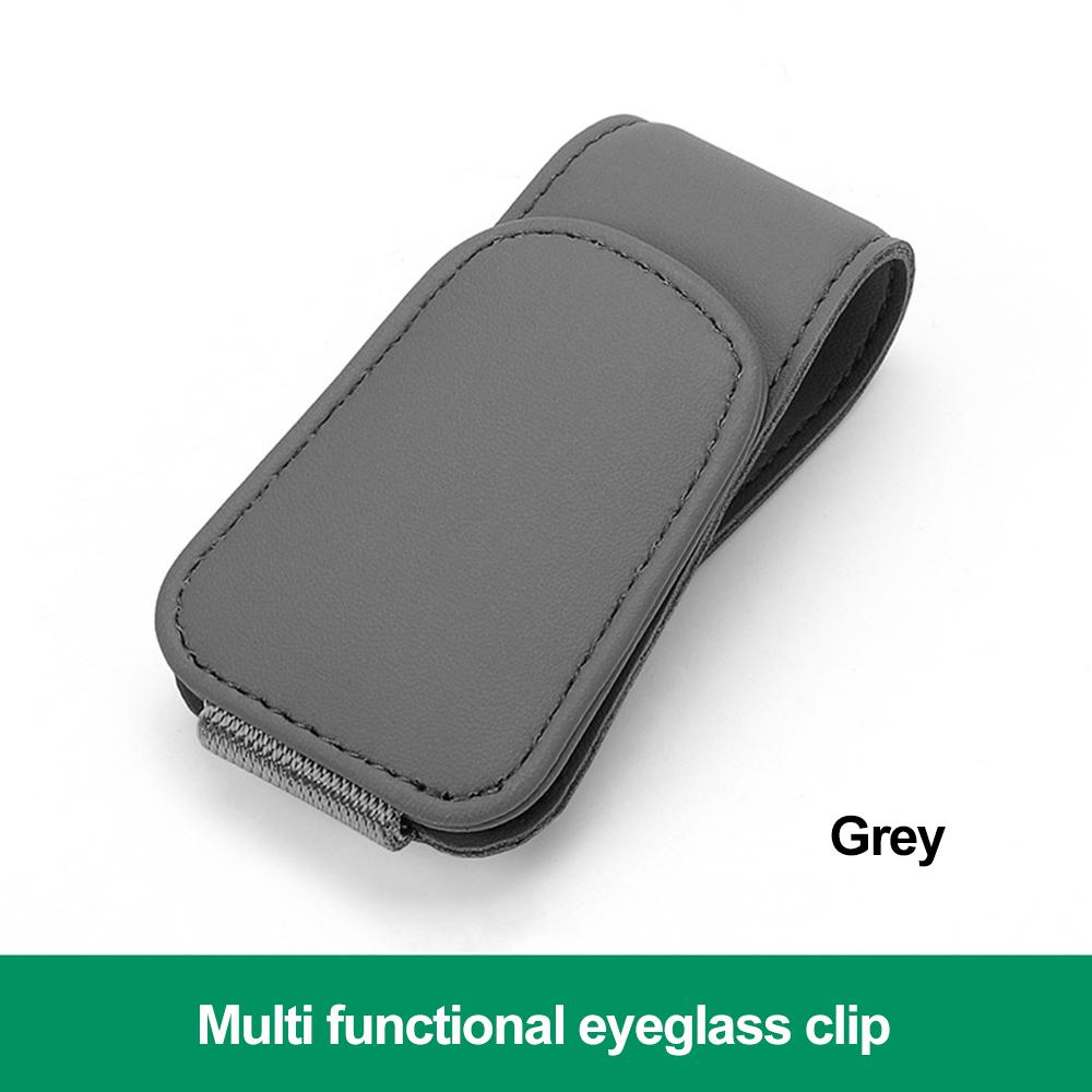 Supporto Porta Occhiali Per Auto – Clip Magnetico In Pelle Per Visiera Parasole – Nero - 2