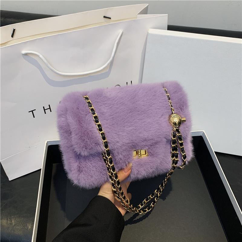 Fashionable Autumn and Winter Fur Bag, Chain Bag, Hand and Shoulder Crossbody Bag
