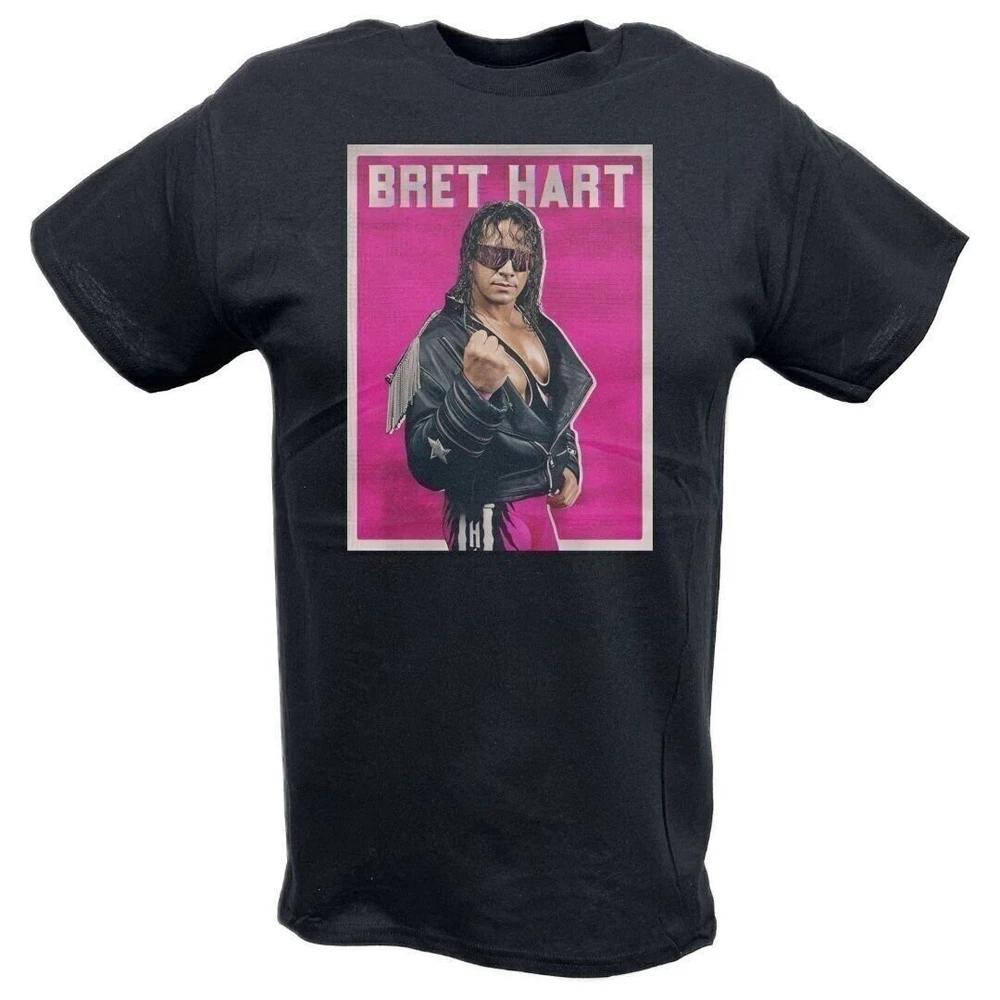 Bret Hart Pink Pose Black Tshirt M
