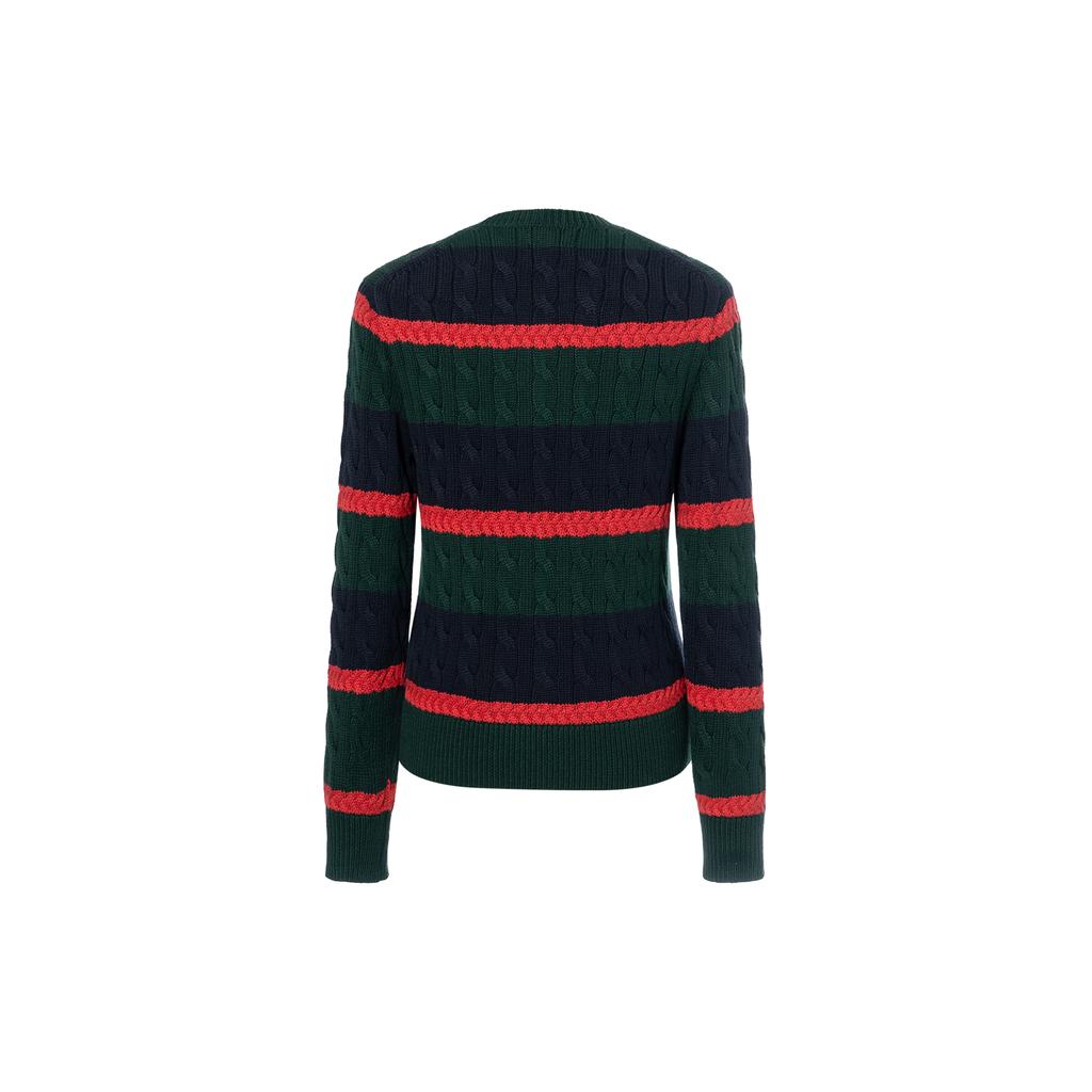 Polo Ralph Lauren Color Block Striped Button Down Long Sleeve Knit Sweater Women Sweater 211A89539-001