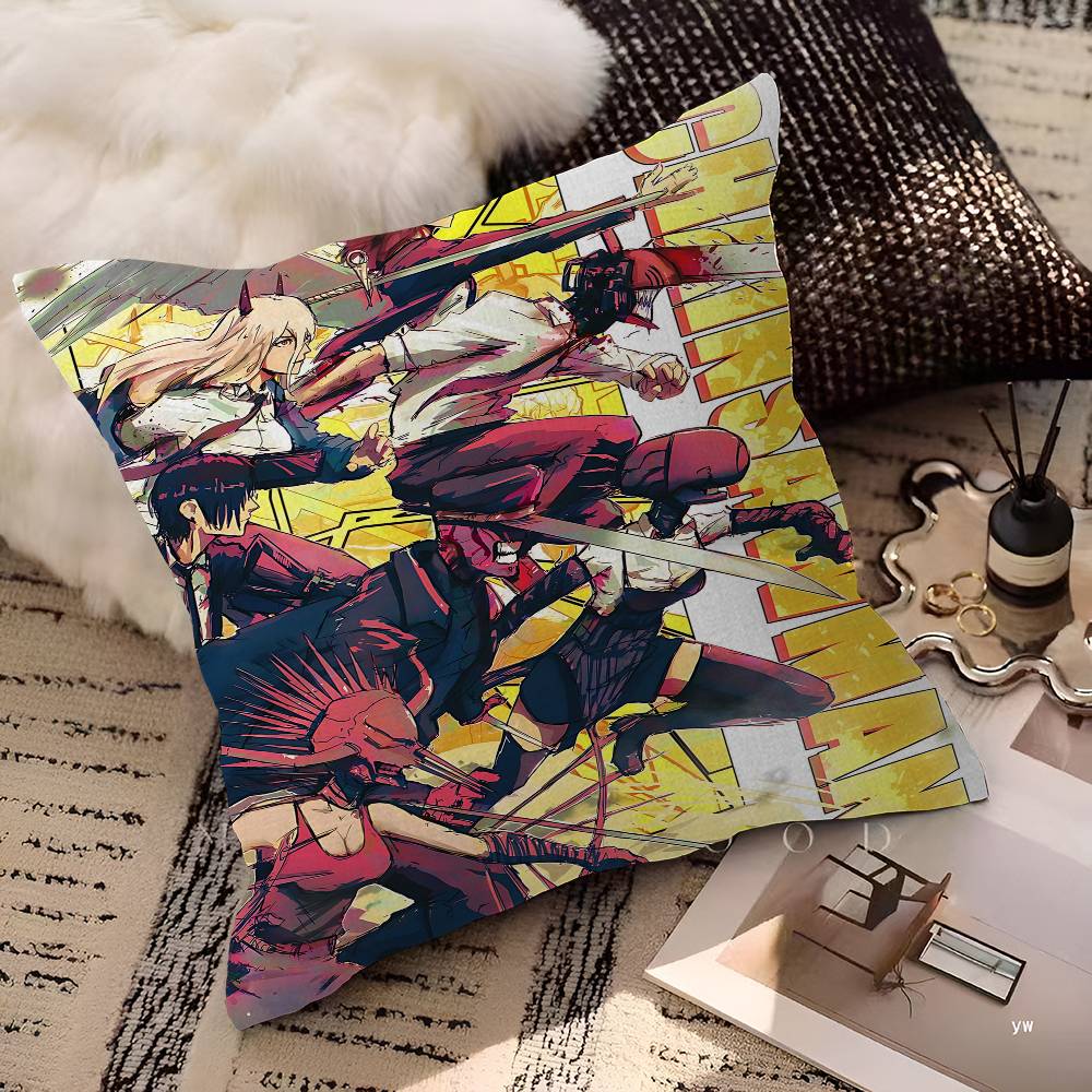 Anime Chainsaw Man Lucky Dragon Pillow Cover Sofa Cushion Cover Home Room Decoration Children Gift