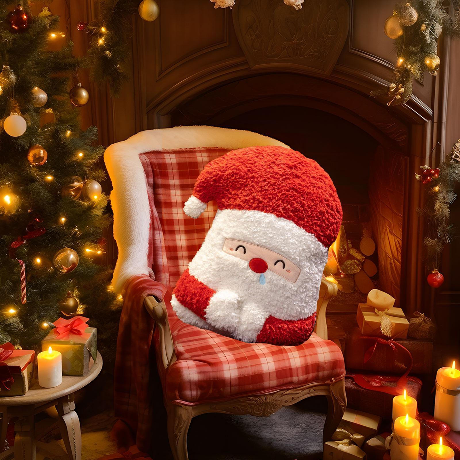 

Christmas Throw Pillow Xmas Stuffed Toy Ornament Doll for Living Room Bedding Santa Claus
