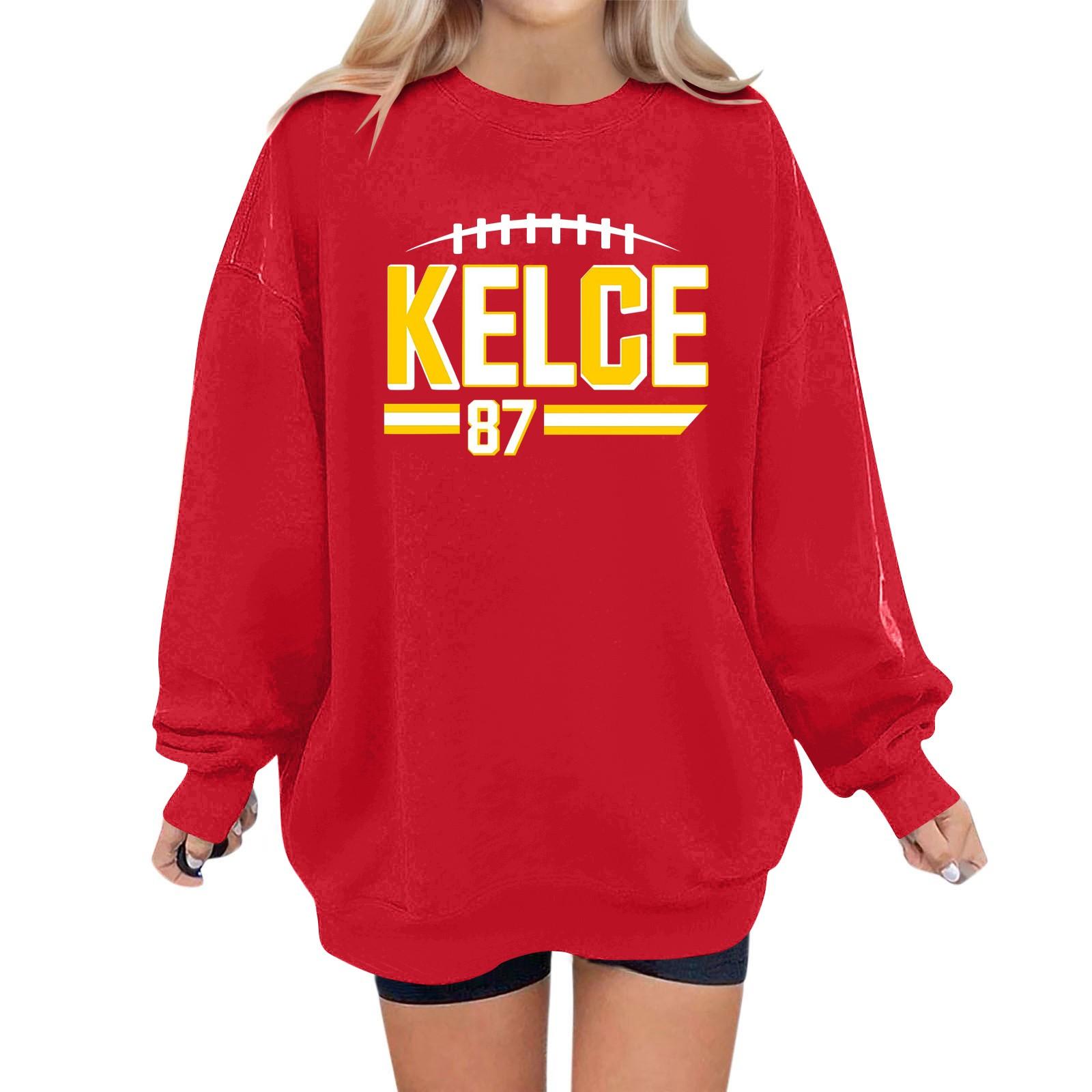 

Женская повседневная модная толстовка с капюшоном и пуловером с длинным рукавом и принтом XL красный