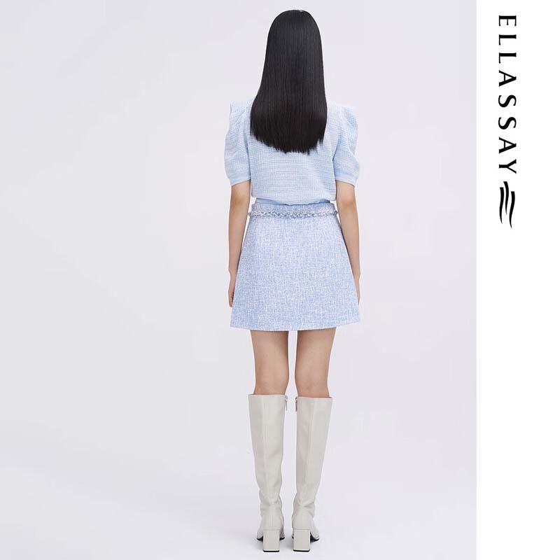ELLASSAY Women's Woven Collar Knit Shirt