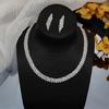 1 Set Bride Necklace Elegant Temperament Luxury Noble Dainty Hypoallergenic Sparkling Rhinestone Dangle Earrings