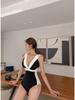 Japanese & Korean Women's Slimming Triangle One-Piece Swimsuit 2023 - New Style, Tummy Control, Conservative Design for Hot Springs