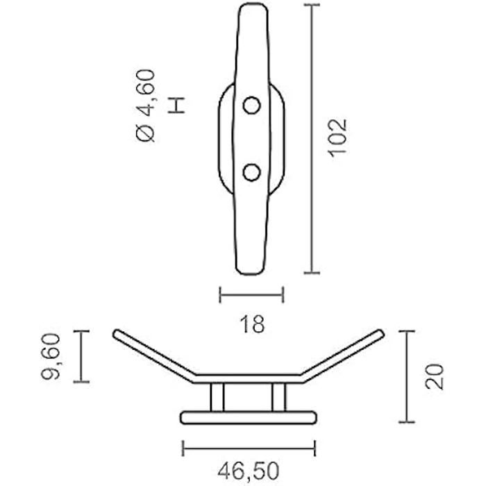 Cornamusa d'arrimage - MICEL - 92572 - Nylon - Blanc - 18 x 20 x 102 mm