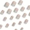 24 Pcs/Set Christmas Tree Artificial Nail False Nail French Snowflake Full Cover Stick on Nail Press On Nail