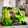 1pc Ben 10 Blanket Lightweight Flannel Throw For Sofa, Bed, Travel, Camping, Livingroom, Office, Couch, Chair, And Bed