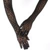 Transparente Lange Handschuhe Hohl Atmungsaktiv Opernhandschuhe Punk Leopardenmuster Handschuhe Cosplay