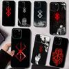 Berserk Guts Icon Phone Case For iPhone 17, 16,15,14,13,12,11 Plus,Pro Max, Others Soft Black Cover