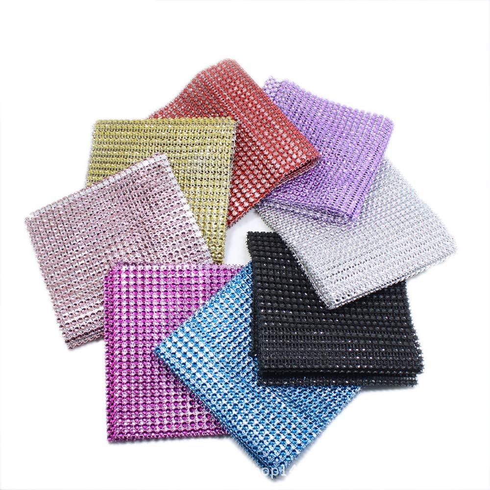 Shukii Diamond Sparkling Rhinestone Mesh Ribbon for Event Decoration Wedding Cake Birthday Baby Shower Art and Crafts 10 Yards, 24 Rows, 1 Roll