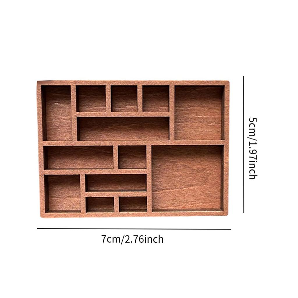 Miniature Trinket Shelf Wood Jewelry Organizer Collectibles Holder Collectible Stone Stand Portable Wooden Mini Jewelry Holder