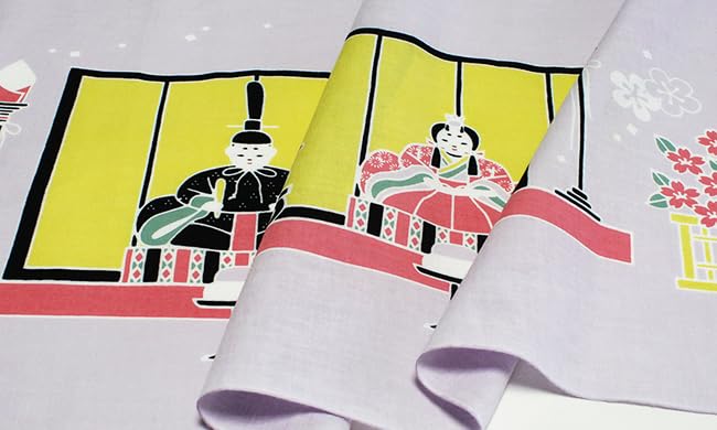 Dyeing Anbo Hand Towel Light Authentic Made in 35cm x 100cm "Hina Doll, Purple" Dyed, 100% Cotton, Tokuoka, Japan,
