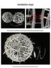 Outdoor Waterproof LED Rattan Ball String Lights for Tree Decoration and Festival Ambiance