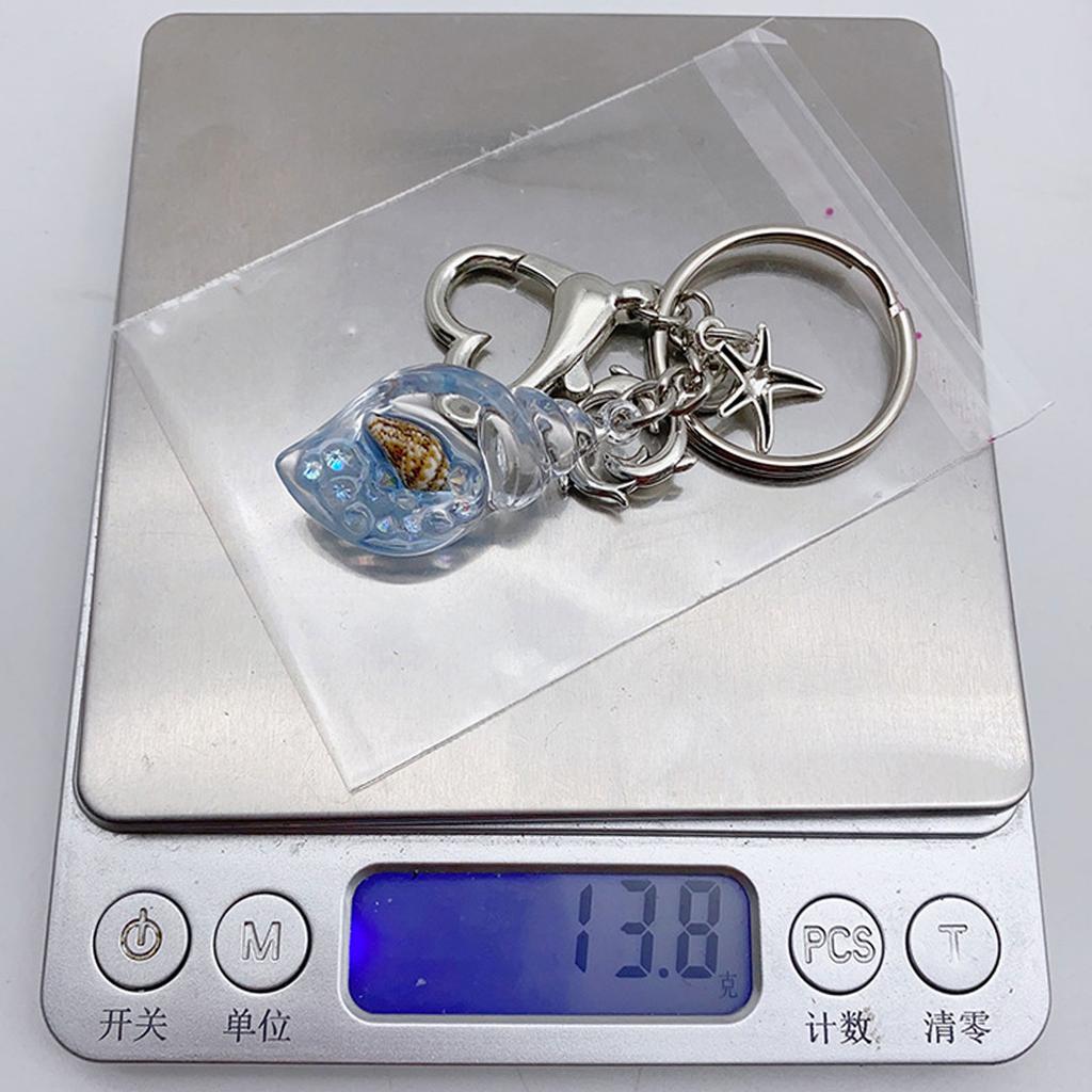 Stylish Ocean Themed Keychain Bag Purse Keyrings Backpack Pendant Conch Key Ornament Perfect Gift for Fashion Lover