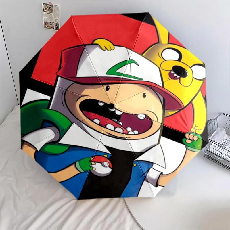Adventure Time Friendship Automatic Umbrella - Suitable Travel Outdoor Portable Umbrella Birthday Gift Daily Essentials