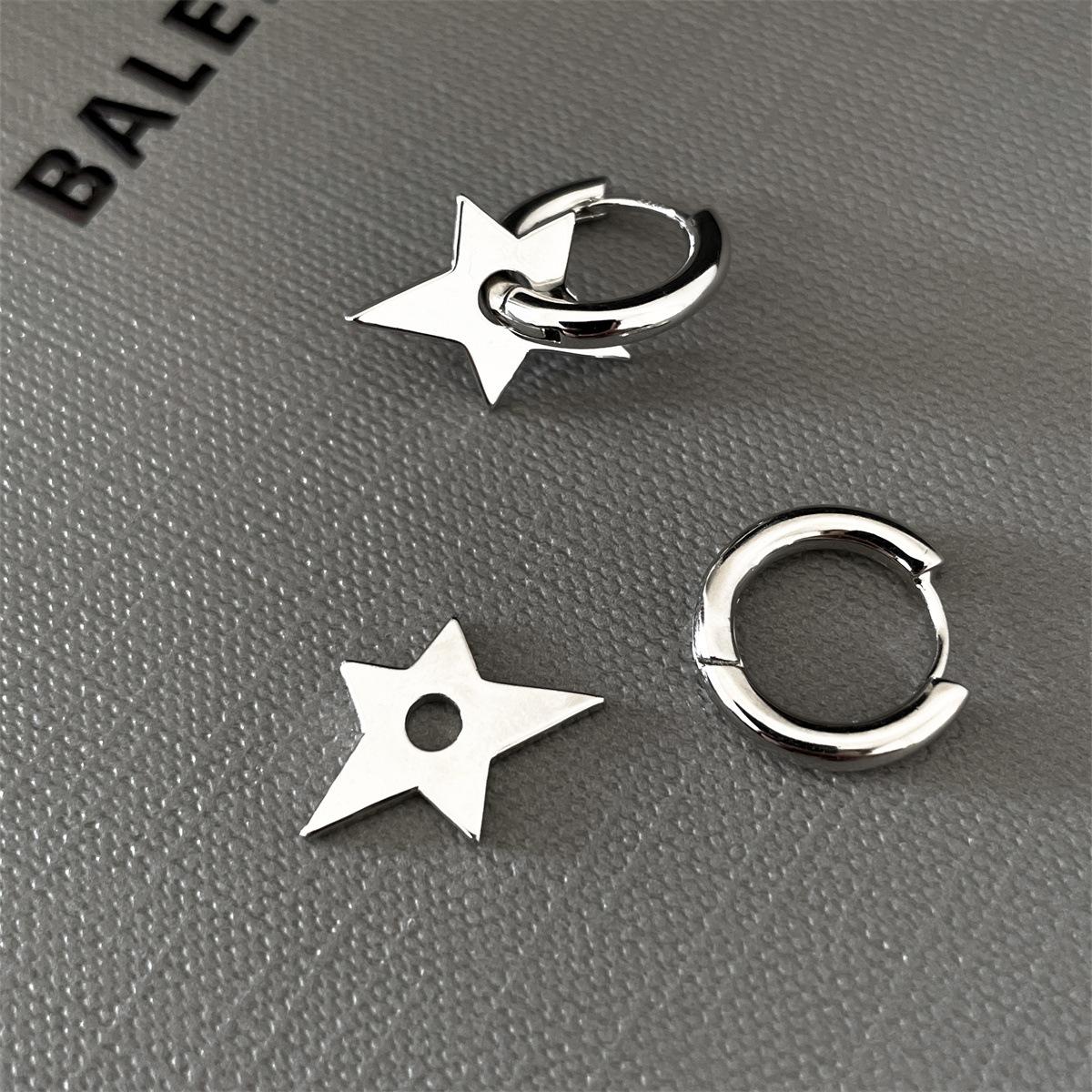 

Съемные серьги в форме пятиконечной звезды, изысканные серьги-пряжки для девочек, простые универсальные серьги с серебряной иглой, модные 925 silver needles