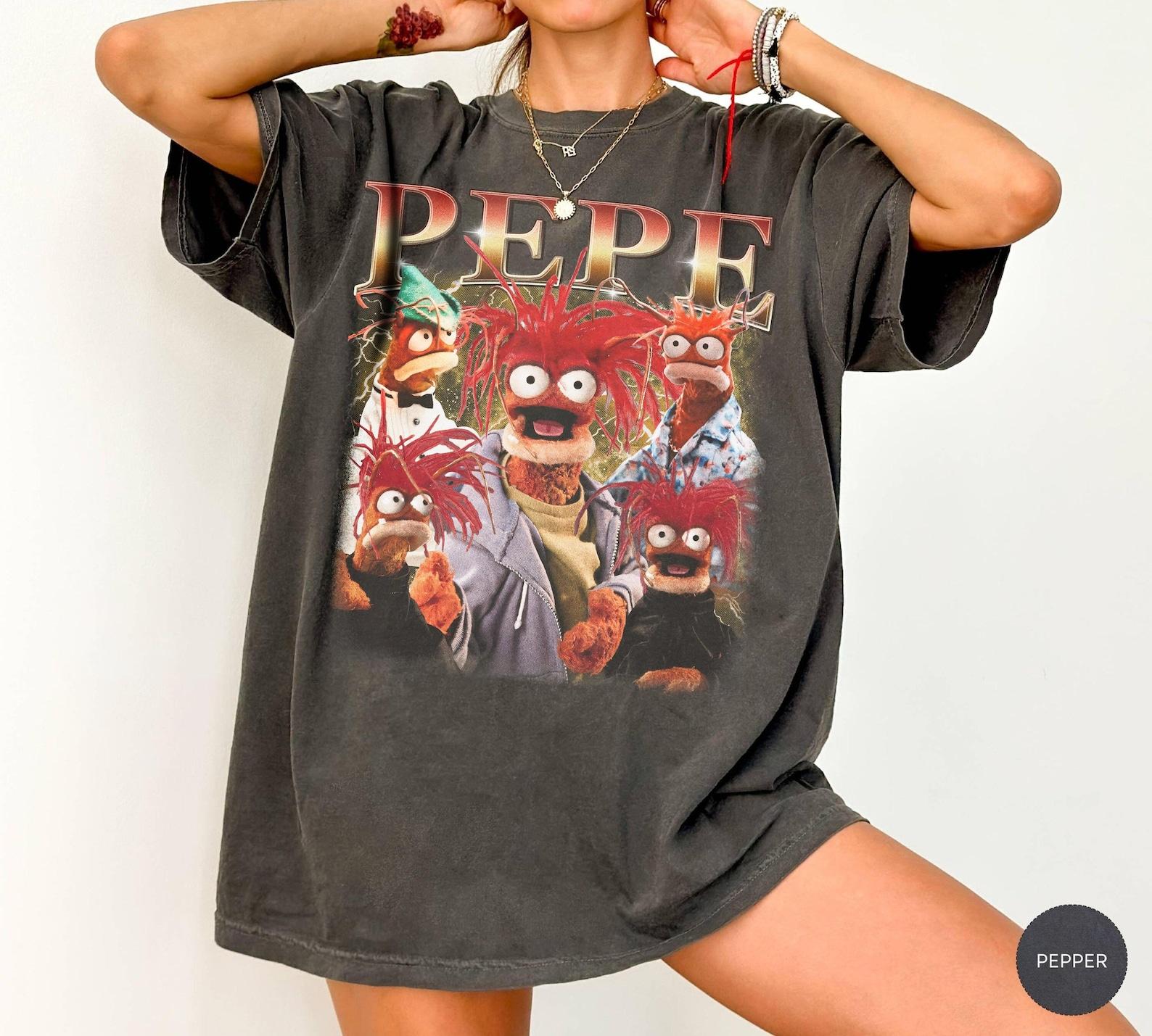 Pepe The King Prawn Vintage 90s Bootleg Shirt, Vintage Muppets T-Shirt, Retro Puppet Graphic T-Shirt, Gift for Muppets Lovers L