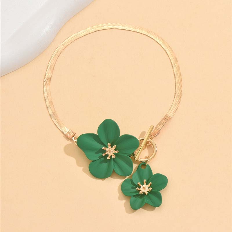 Fashion Cherry Blossom Charm Anklets for Women Summer Beach Accessories Gold Color Chain Anklet Leg Bracelets Wedding Gift