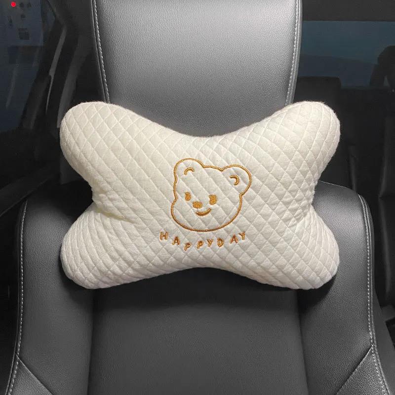 Car Cute Headrest All-season Universal Neck Pillow Protector Car Seat Cushion Lumbar Support Cushion Seat Belt Shoulder Cover