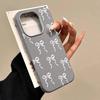 Bowknot Pattern TPU Leather Texture Case For iPhone 16 15 Pro Max 14 Pro 13 12 11 Slim Matte Shockproof Soft Phone Cover