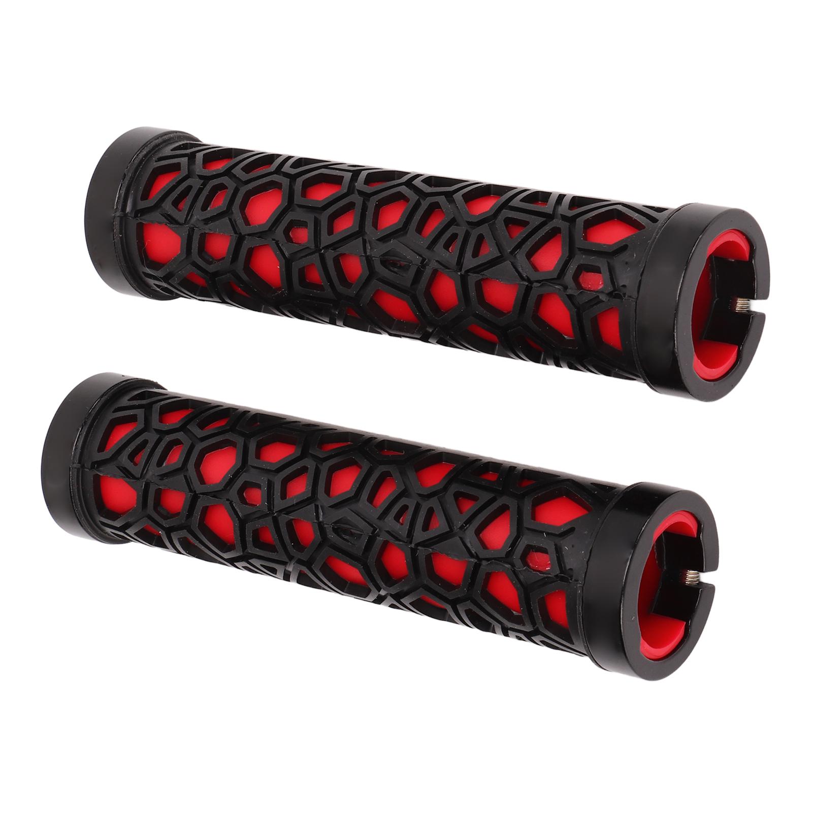 

Bike Handle Grip Red Anti Slip Raised Texture Stable High Strength Double Locking Mountain Bike Handle Bar Grips