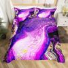 Purple Marble Gilt Series Down Quilt Set Bedding Digital Printing Three-Piece Set