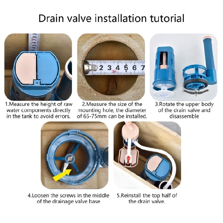 Double Push Button Toilet Drain Valves Replacement Toilet Cistern Inlet Valves Two Button Toilet Water Outlet Valves