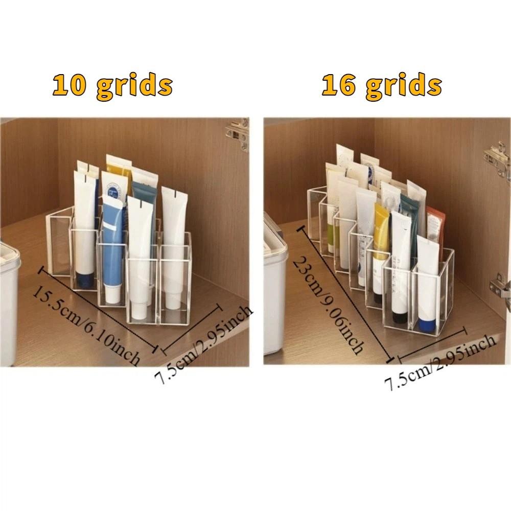 Mehrfachgitter Salben-Organizer-Box Transparente Kosmetik-Aufbewahrungsregal Schminktisch-Organisation