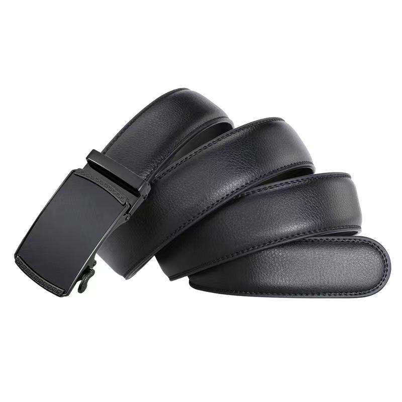Business Casual Automatic Belt Twill Buckle Genuine Leather Belt Two-layer Cowhide Work Stick
