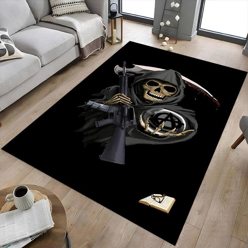 1pc Sons of Anarchy Themed Office Carpet Chair Mats - Durable Polyester Rug for Home Theater, Office, Dorm Room Decor - tA61