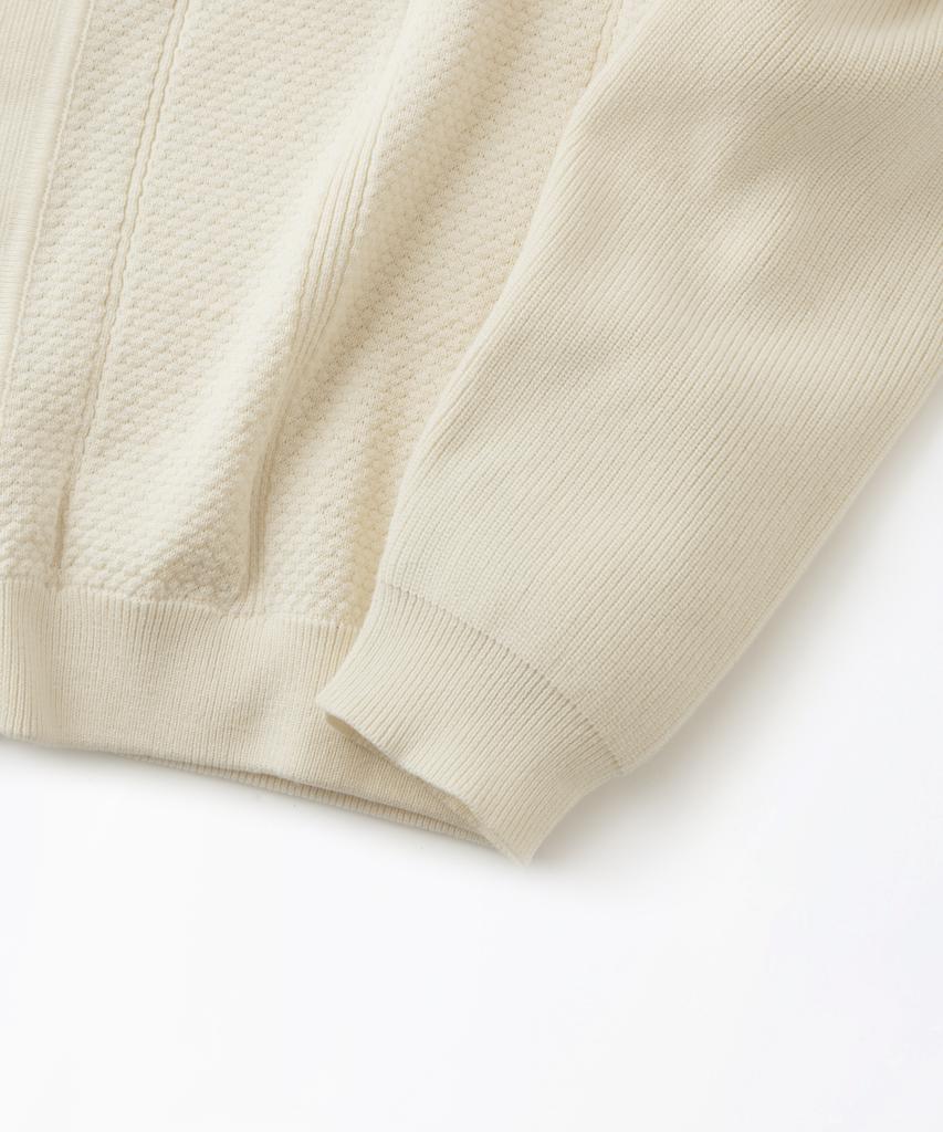 OUTSTANDING Ls Stripe Collar Knit Cardigan_Ivory