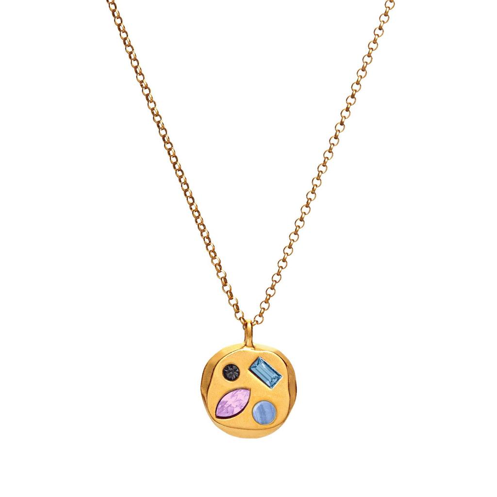 Titanium Steel Clavicle Necklace: Colored Zircon December Birthstone Gift for Mom