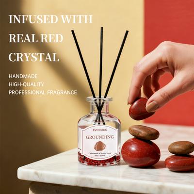 Non-Flaming Fragrance Diffuser, Flameless Vetiver Cedarwood Oil With Reed Diffuser Stick Home Room Air Freshener Decor 50ml