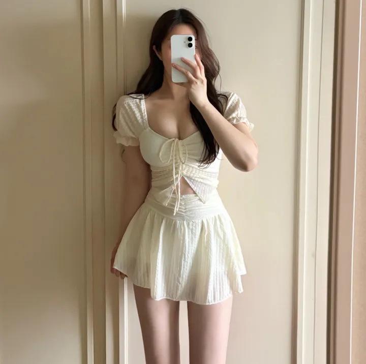 

Женский купальник большого размера с юбкой - Консервативный, Контроль живота, Подходит для студентов, Стройнящий, Новый летний стиль для отпуска Extra Large