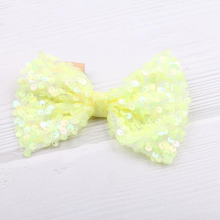 Korean Princess Style Bow Hair Clip with Colorful Sequins for Girls